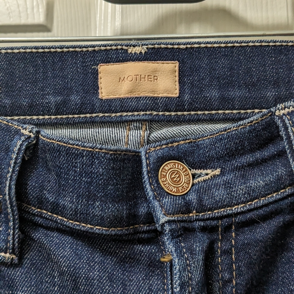 MOTHER Dark Blue Ankle & Cropped Jeans - Picture 6 of 6